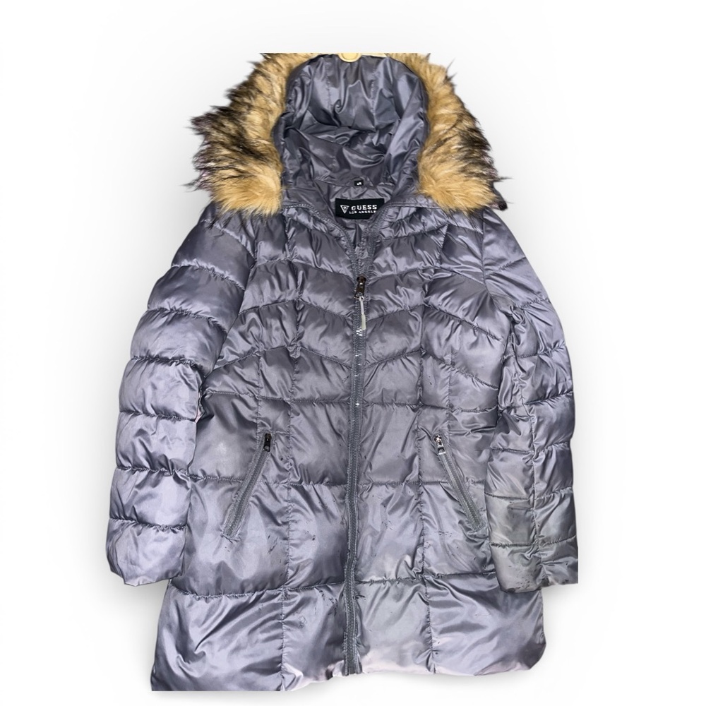 Guess Metallic Grey Puffer Jacket